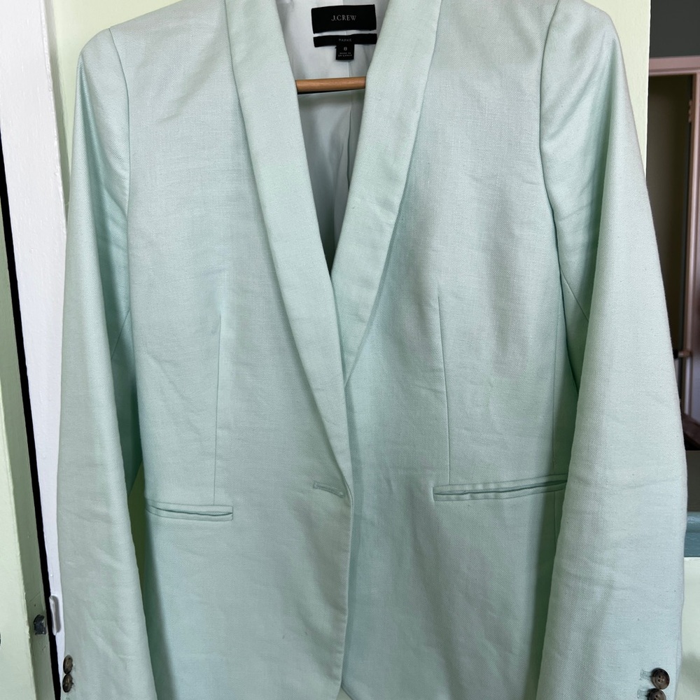 J. Crew Mint Green Women’s Parke Blazer sz 8 Linen